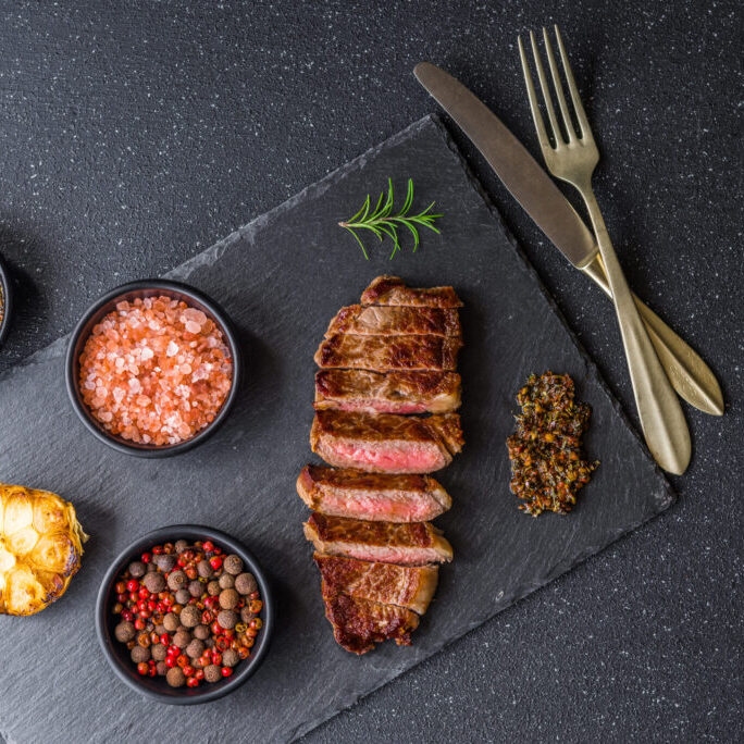 Steak dinner on the strip in Las Vegas
